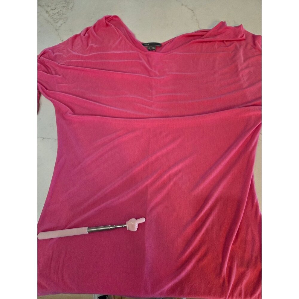Vince Top Medium Rose Pink Dolman Sleeve Lightweight Knit Tiny Flaw Scoop Neck - Picture 5 of 11